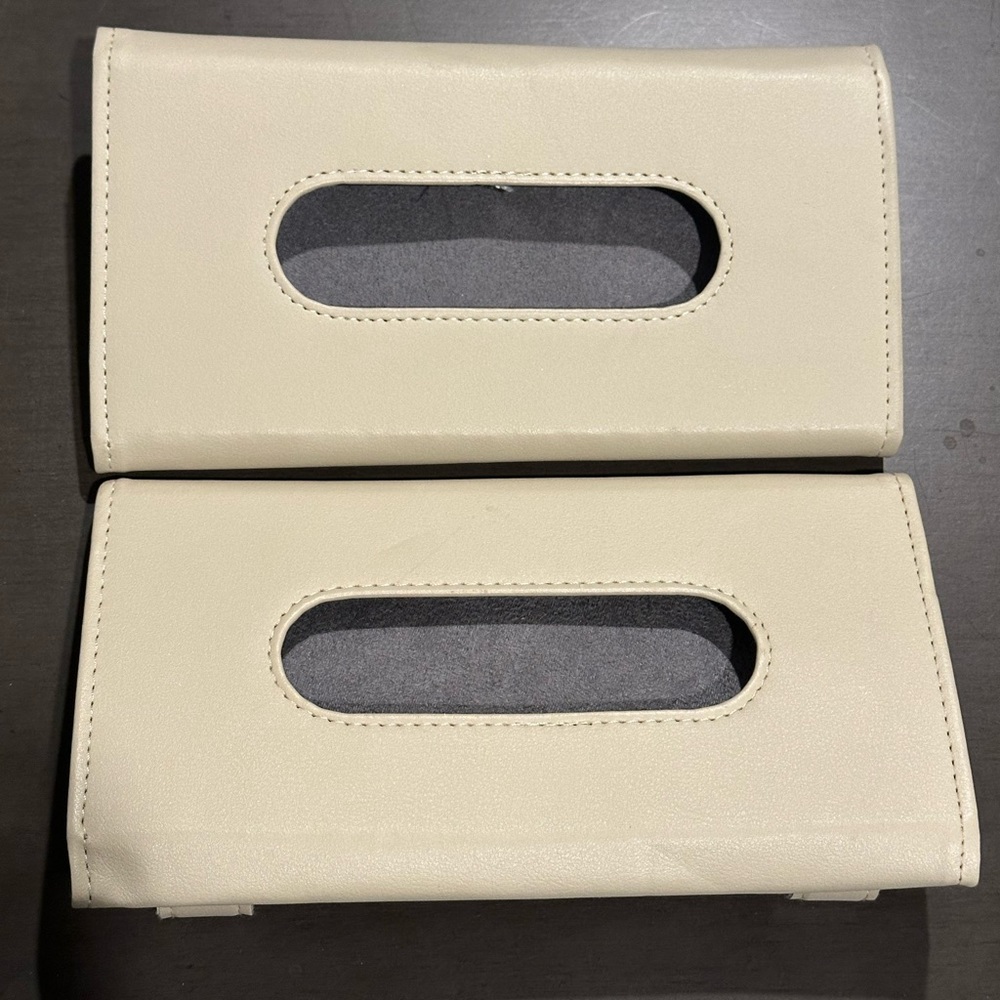2 Pack Car Visor Tissue Holder, Leather Napkin Cover, Paper Tissue Dispenser